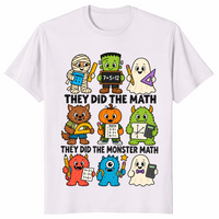 Monster math shirt in ice grey