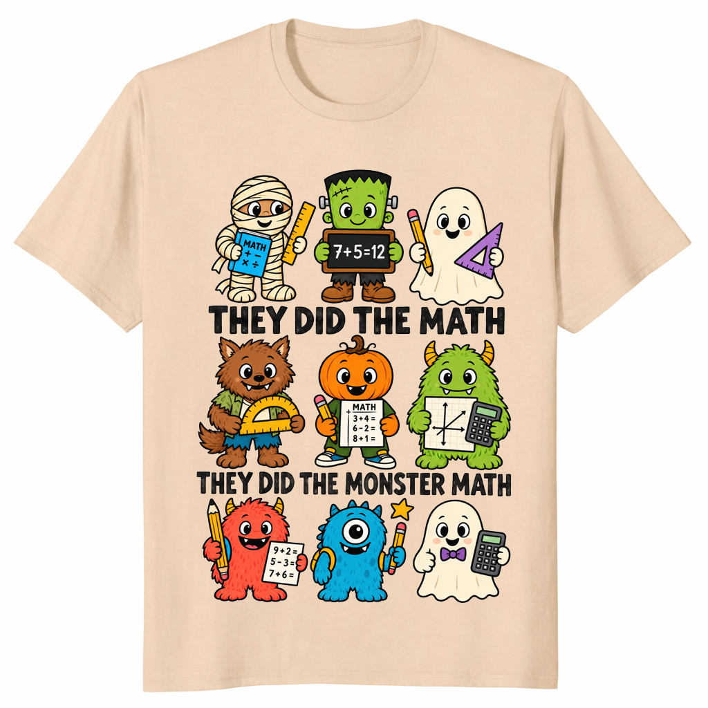 Monster math shirt in sand
