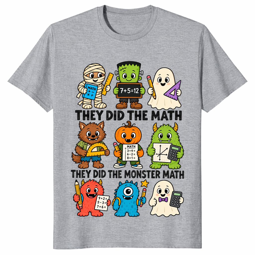 Monster math shirt in sport grey
