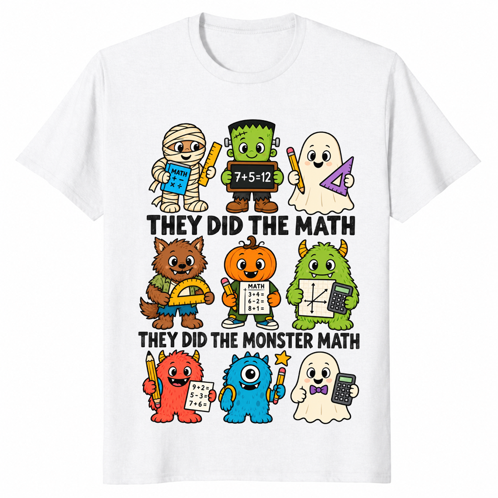 Monster math shirt in white