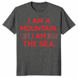 Mountain sea quote shirt in dark heather