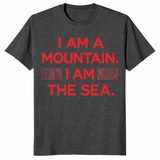 Mountain sea quote shirt in dark heather grey