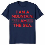 Mountain sea quote shirt in navy