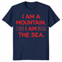 Mountain sea quote shirt in navy
