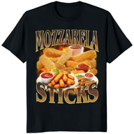 Funny Mozzarella Sticks Shirt black by Cuccico – Foodie Meme Tee for Snack Lovers