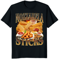 Funny Mozzarella Sticks Shirt black by Cuccico – Foodie Meme Tee for Snack Lovers
