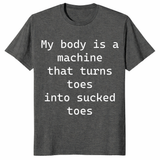 Sucked toes shirt as a weird meme gag gift for adults