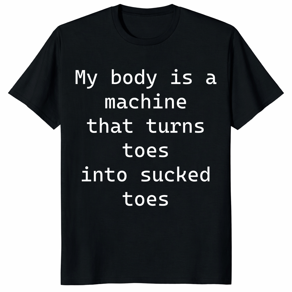 My Body Is A Machine That Turns Toes Into Sucked Toes Shirt in black