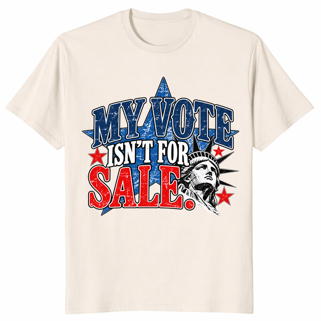 My vote is not for sale shirt in natural