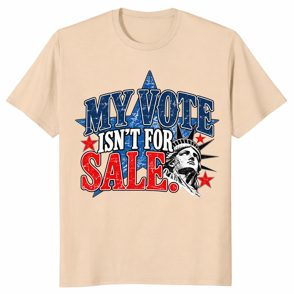 My vote is not for sale shirt in sand