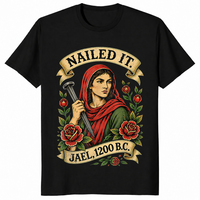 Black Nailed It Jael 1200 BC shirt with a funny Bible strong woman graphic