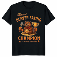 National Beaver Eating Champion T-Shirt | Funny Adult Humor Graphic | Cuccico