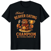 National Beaver Eating Champion T-Shirt | Funny Adult Humor Graphic | Cuccico