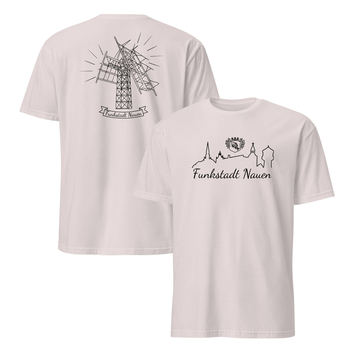 Nauen radio tower shirt in ice grey