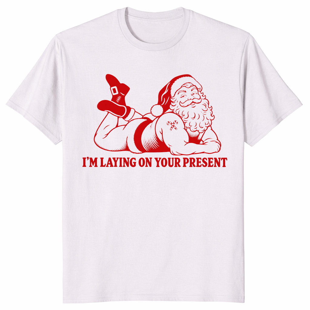 Naughty Santa shirt in ice grey
