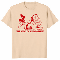 Naughty Santa shirt in sand