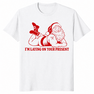 Naughty Santa shirt in white