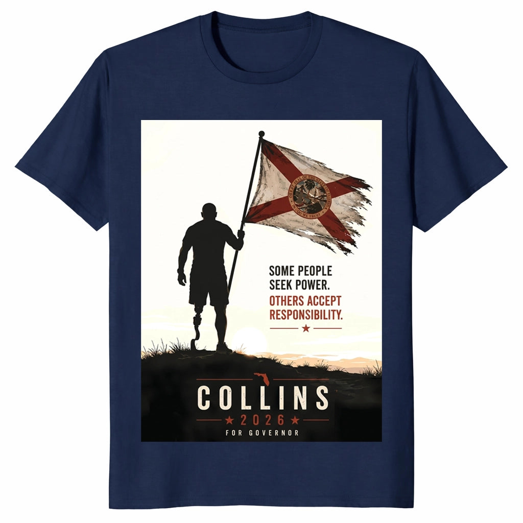Jay Collins For Florida Governor 2026 Campaign Graphic T-Shirt | Cuccico