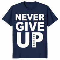 Never Give Up shirt in navy