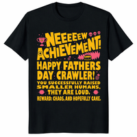 New achievement fathers day shirt in black for gamer dads