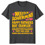 New achievement fathers day shirt in dark heather grey gamer dad