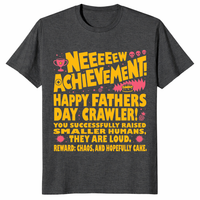 New achievement fathers day shirt in dark heather grey gamer dad