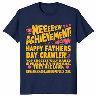 New achievement fathers day shirt in navy funny gamer dad gift tee