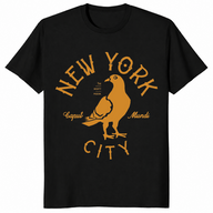 Black New York City pigeon shirt funny NYC graphic tee