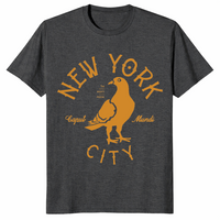 Dark heather grey New York City pigeon shirt graphic tee