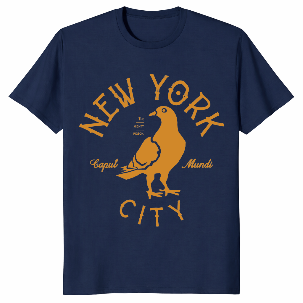 Navy New York City pigeon shirt urban humor fan tee