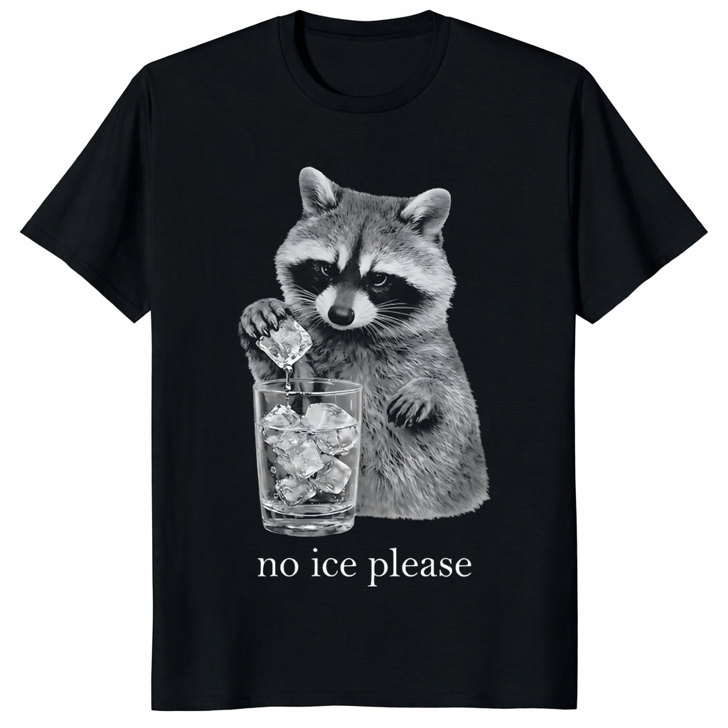 No Ice Please Raccoon Shirt – funny anti-ICE protest tee with raccoon meme design