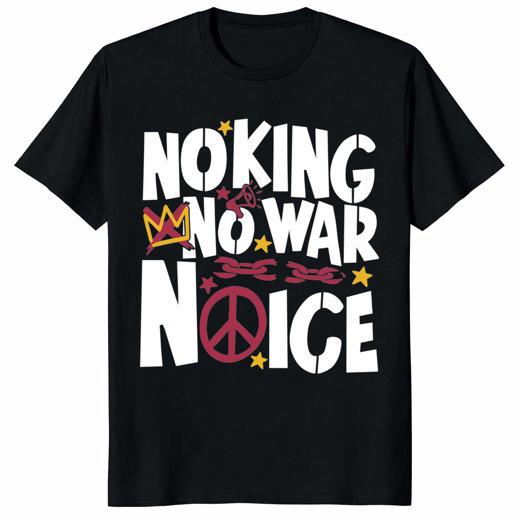 No King No War No ICE Political Protest T-Shirt | Cuccico