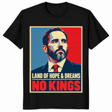 No kings democracy shirt in black, pro democracy protest tee