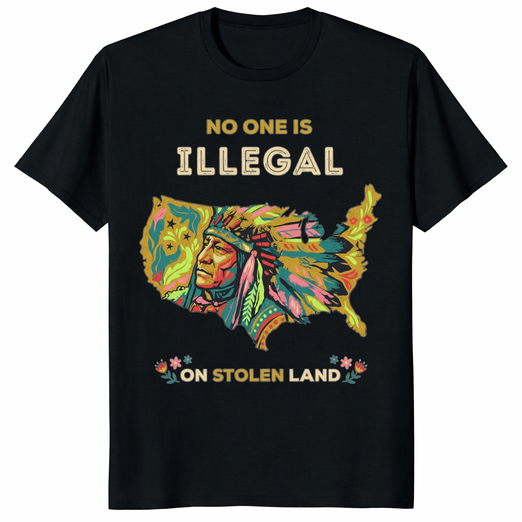 No One Is Illegal T-Shirt – Indigenous Rights & Stolen Land T-Shirt Statement Tee | Cuccico