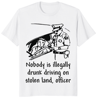 Nobody Is Illegally Drunk Driving Stolen Land Officer satire graphic tee