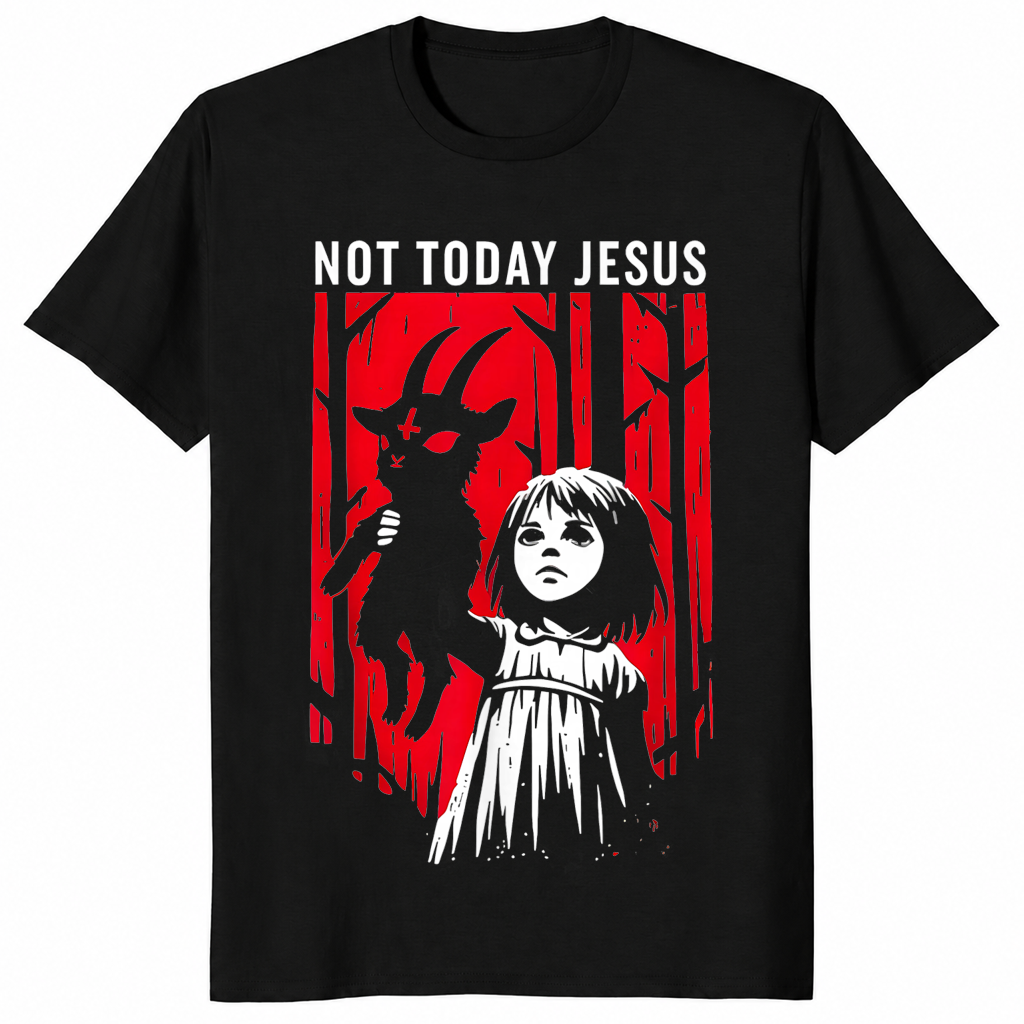 Not Today Jesus Gothic Dark Art Creepy Cute T-Shirt | Goth Tee | Cuccico