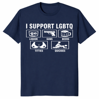 Funny I Support LGBTQ shirt lifestyle image for novelty graphic tee shoppers