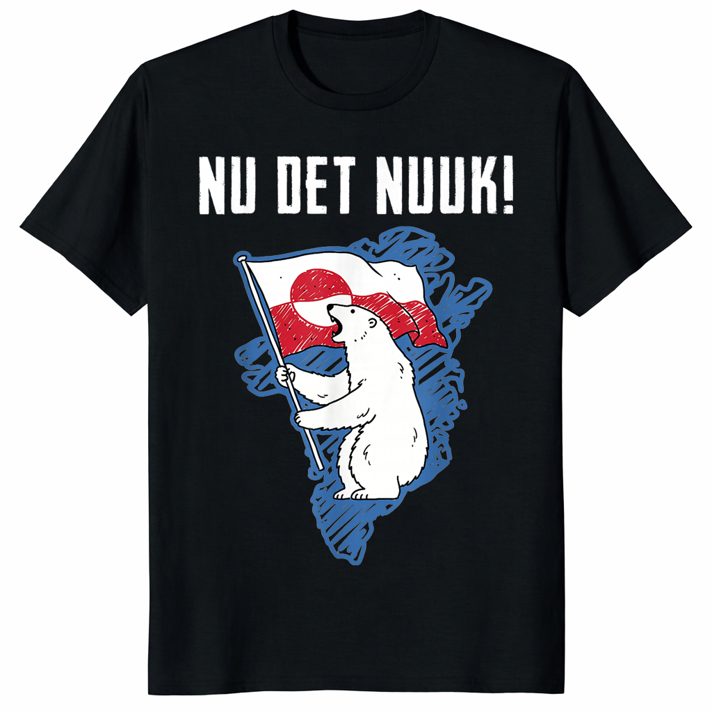 Nu Det Nuuk Greenland T-Shirt – I Stand With Greenland | Flag Polar Bear Map Graphic | Danish-Nordic Heritage Tee | Cuccico