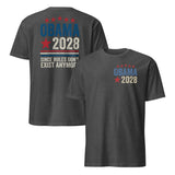 Obama 2028 back print shirt dark heather grey