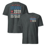 Obama 2028 back print shirt dark heather