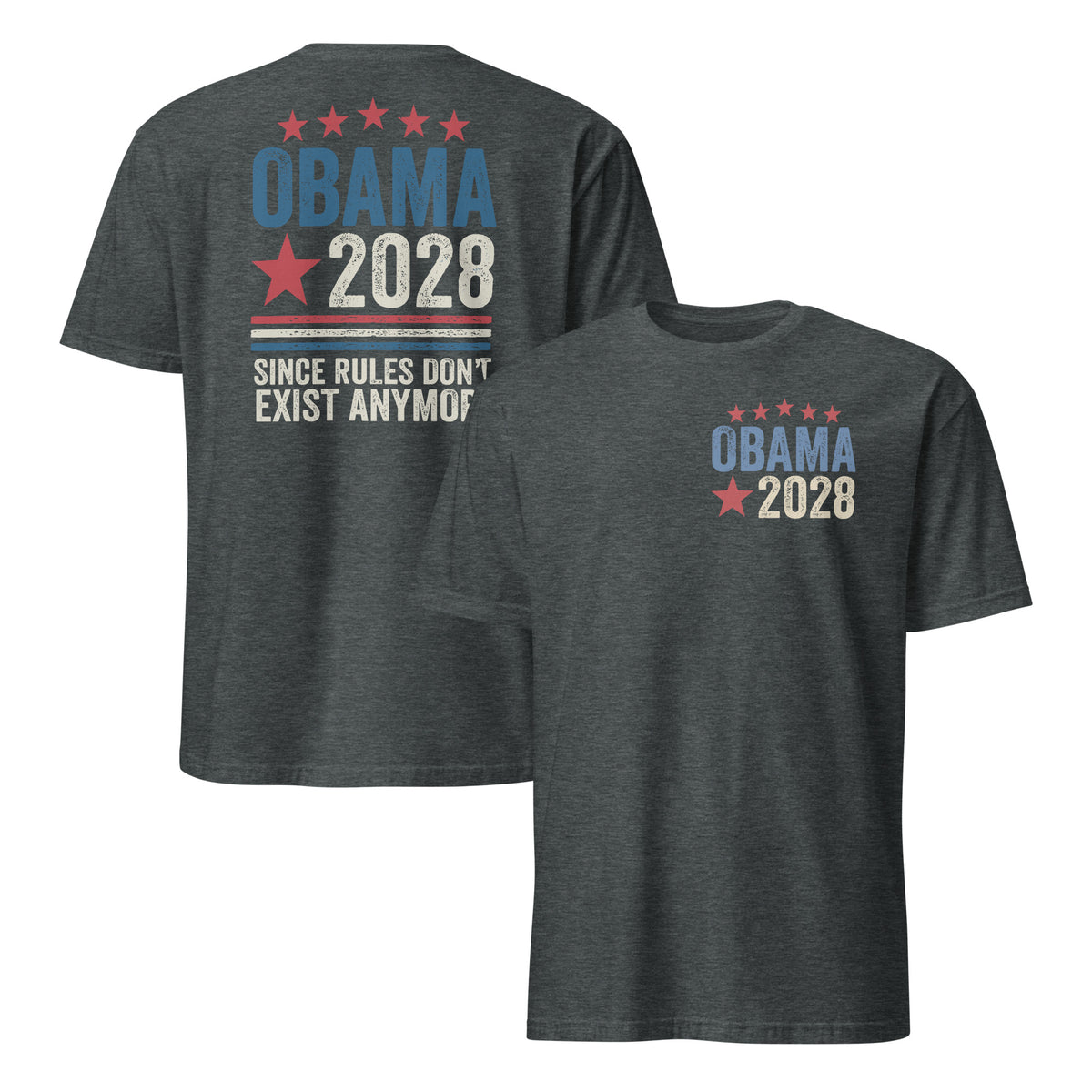Obama 2028 back print shirt dark heather