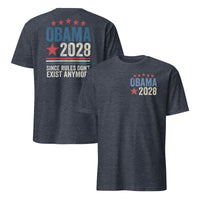 Obama 2028 back print shirt heather navy