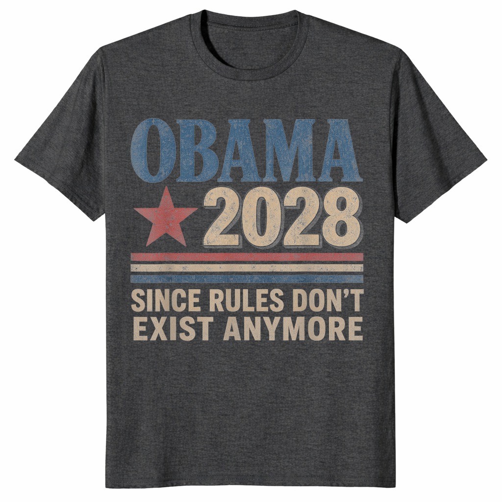Obama 2028 shirt in dark heather grey