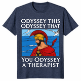 Odyssey meme shirt in heather navy unisex cotton tee