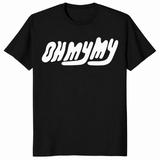 Oh My My t-shirt in black with retro wavy lettering