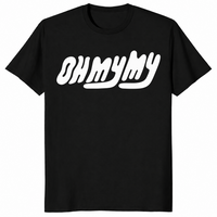 Oh My My t-shirt in black with retro wavy lettering