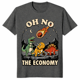 Oh No The Economy Dinosaur T Shirt: Funny Recession Humor Tee | Cuccico