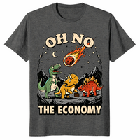Oh No The Economy Dinosaur T Shirt: Funny Recession Humor Tee | Cuccico