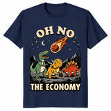 Oh No The Economy Dinosaur T Shirt: Funny Recession Humor Tee | Cuccico