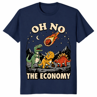 Oh No The Economy Dinosaur T Shirt: Funny Recession Humor Tee | Cuccico